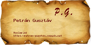 Petrán Gusztáv névjegykártya