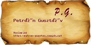 Petrán Gusztáv névjegykártya