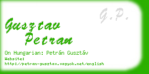 gusztav petran business card