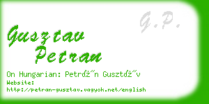gusztav petran business card